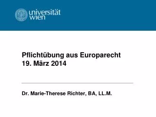Pflichtübung aus Europarecht 19. März 2014