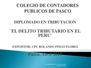 COLEGIO DE CONTADORES PUBLICOS DE PASCO