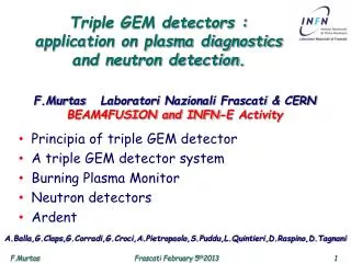 Triple GEM detectors : application on plasma diagnostics and neutron detection.