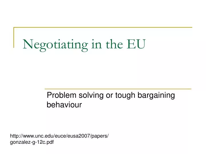 negotiating in the eu