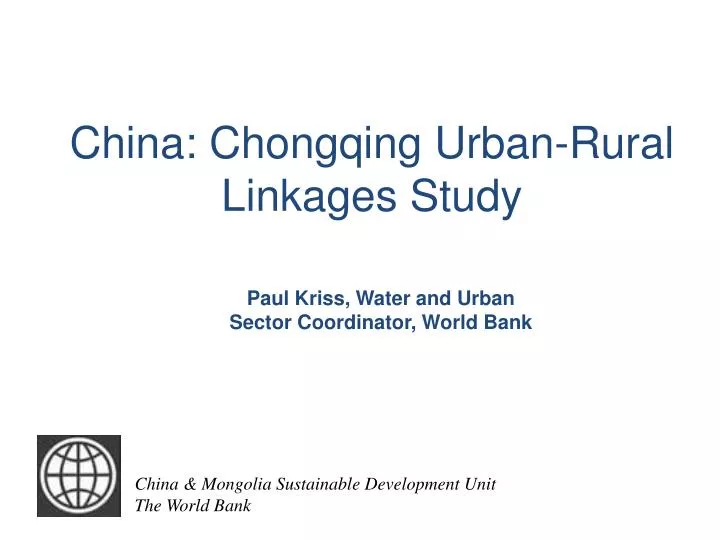 china chongqing urban rural linkages study