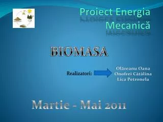 Proiect Energia Mecanică