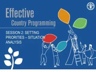 Session 2 : Setting priorities – situation analysis