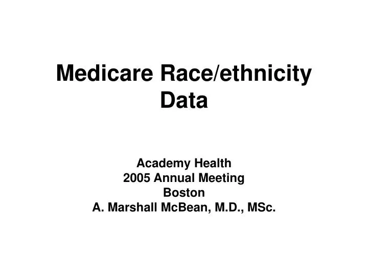 medicare race ethnicity data