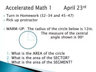 Accelerated Math 1		 April 23 rd