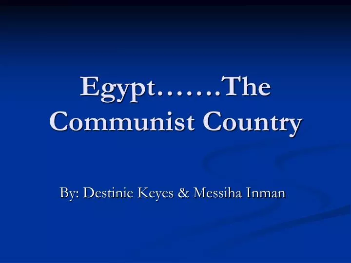 egypt the communist country