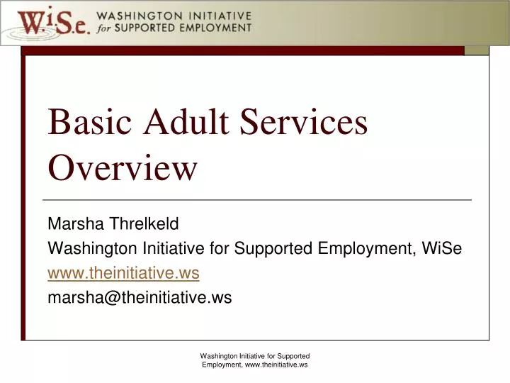 basic adult services overview