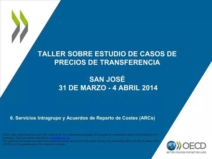 taller sobre estudio de casos de precios de transferencia san jos 31 de marzo 4 abril 2014