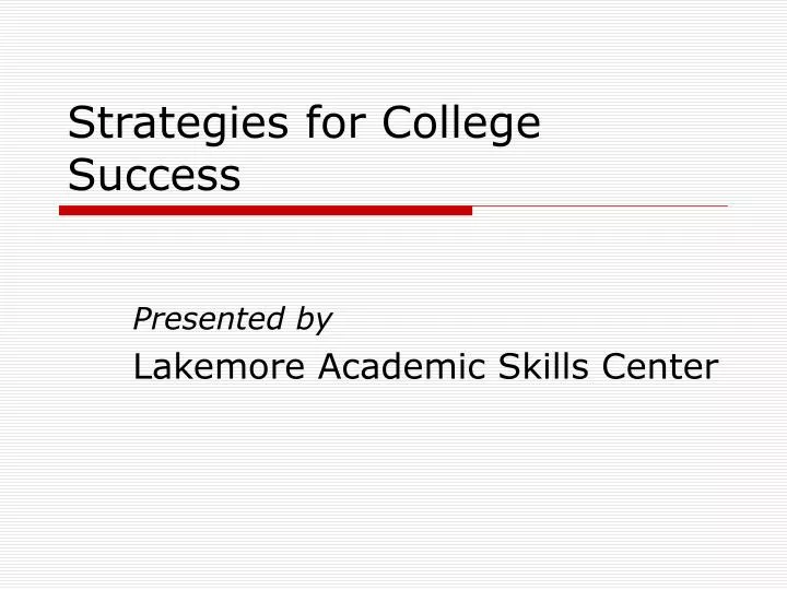 strategies for college success