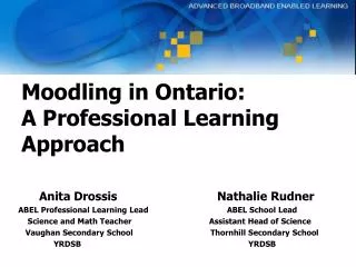 Moodling in Ontario: A Professional Learning Approach