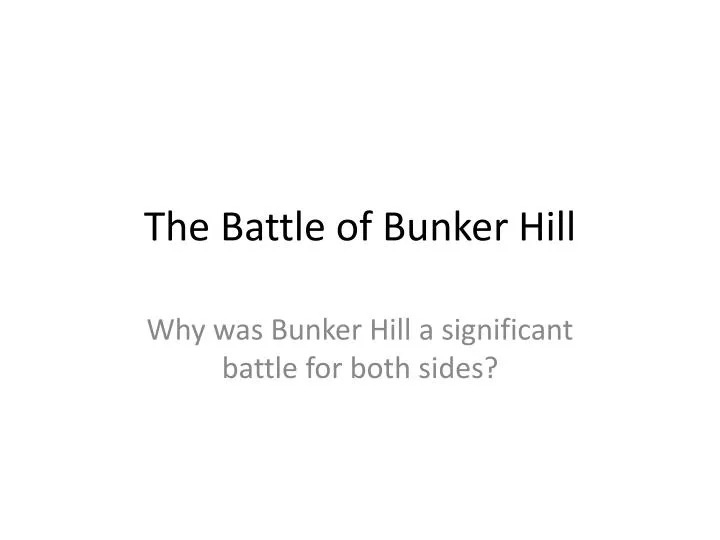 the battle of bunker hill