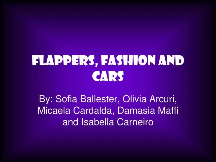 flappers fashion and cars