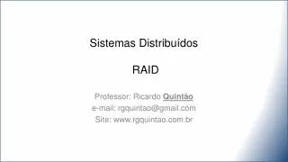 Sistemas Distribuídos RAID