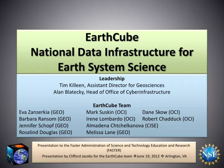 earthcube national data infrastructure for earth system science