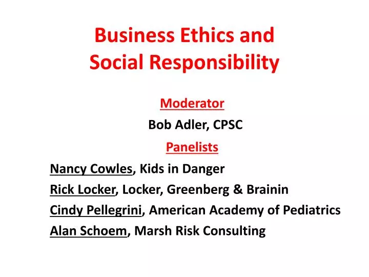 business ethics and social responsibility