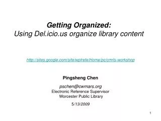 Getting Organized: Using Del.icio organize library content