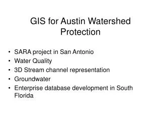 GIS for Austin Watershed Protection