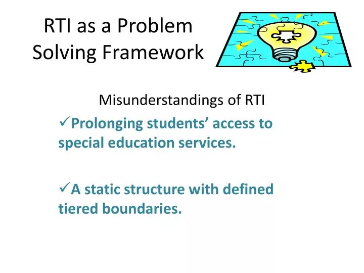 rti as a problem solving framework