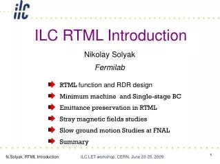 ILC RTML Introduction