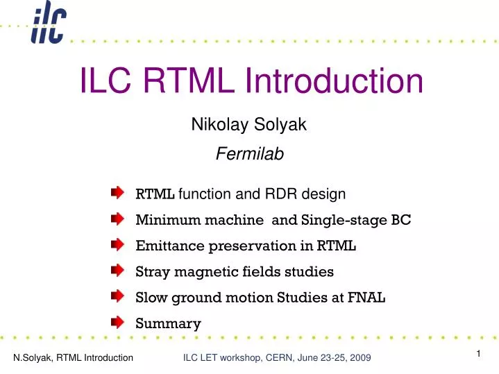 ilc rtml introduction