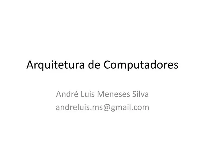 arquitetura de computadores