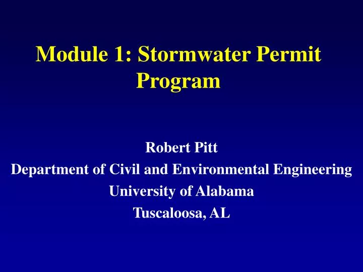module 1 stormwater permit program
