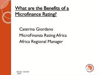 What are the Benefits of a Microfinance Rating?