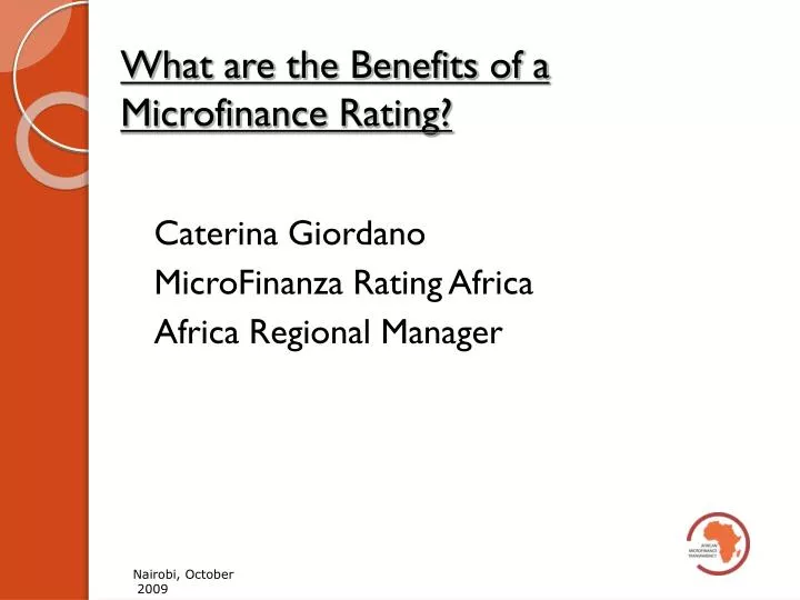 what are the benefits of a microfinance rating