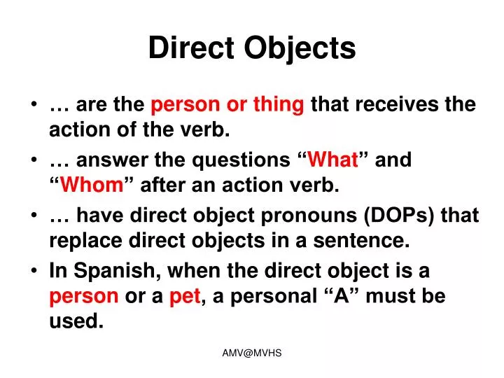 direct objects