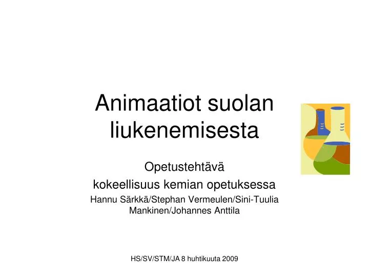 animaatiot suolan liukenemisesta