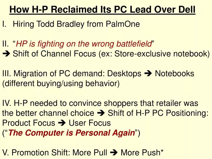 how h p reclaimed its pc lead over dell