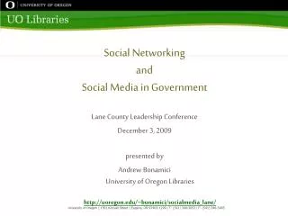 Social Networking and Social Media in Government
