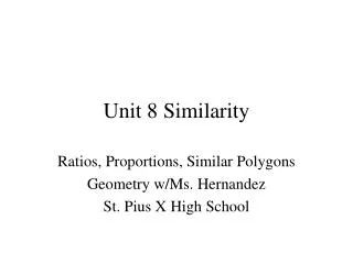 Unit 8 Similarity