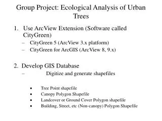 Group Project: Ecological Analysis of Urban Trees