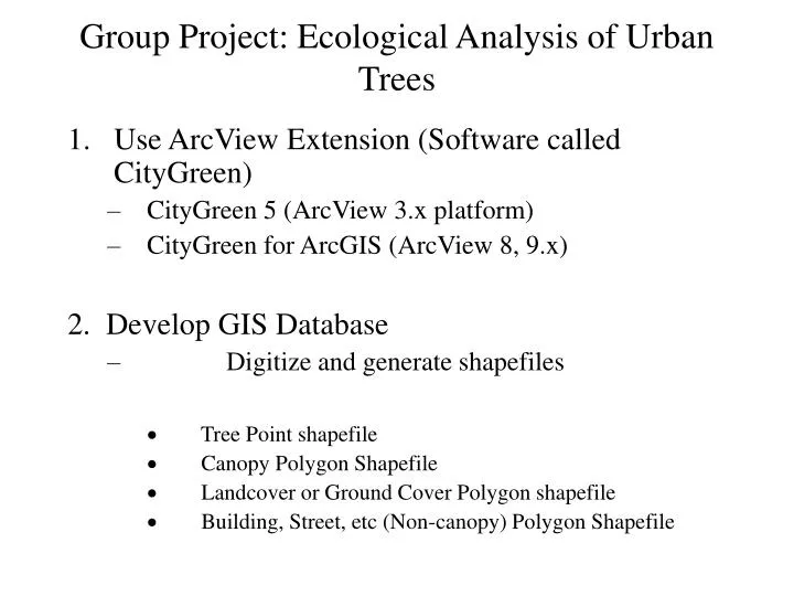group project ecological analysis of urban trees