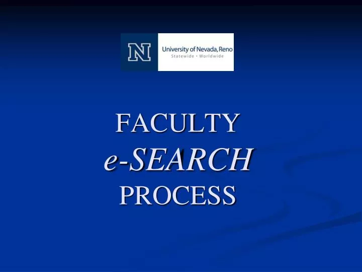 faculty e search process