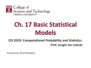 Ch. 17 Basic Statistical Models