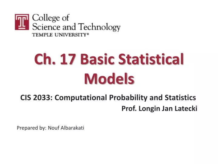 ch 17 basic statistical models