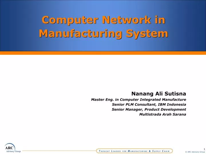 computer network in manufacturing system