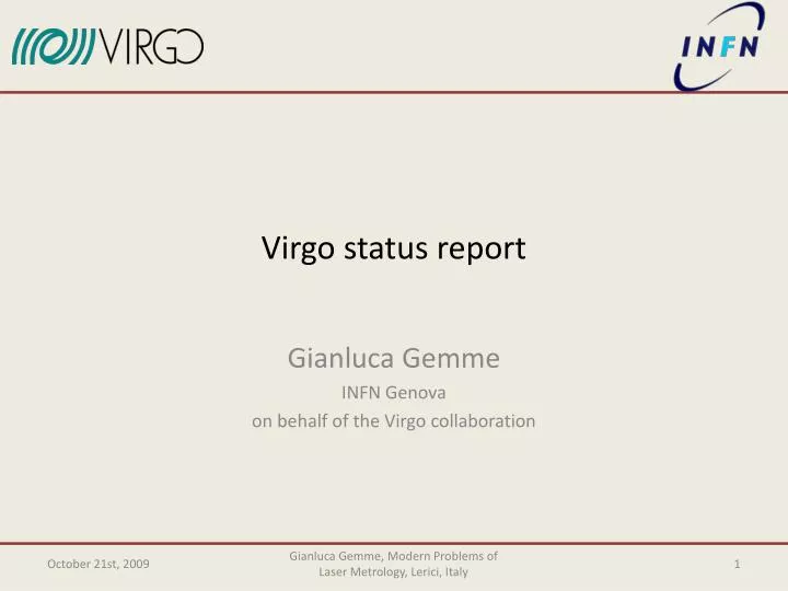 virgo status report