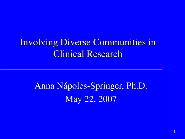 involving diverse communities in clinical research