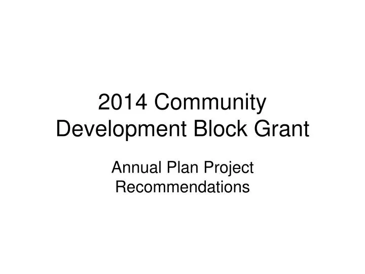 2014 community development block grant