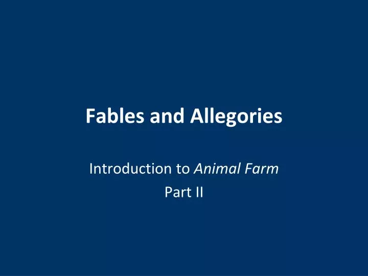 fables and allegories