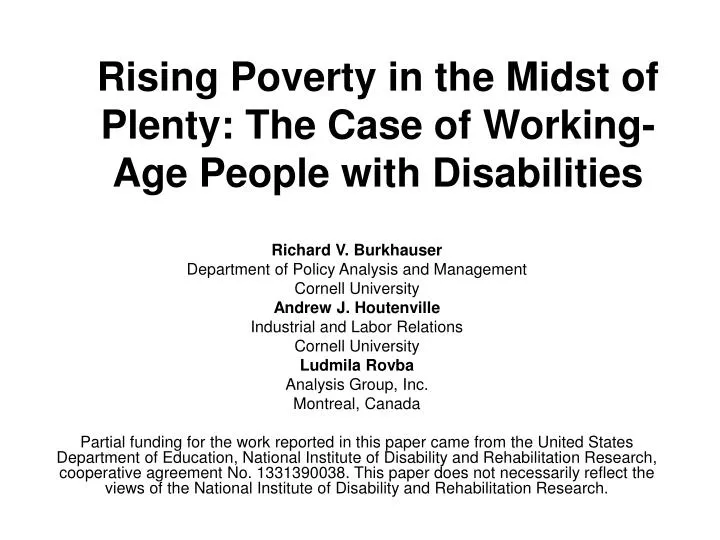 rising poverty in the midst of plenty the case of working age people with disabilities