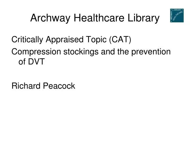 archway healthcare library