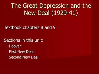 The Great Depression and the New Deal (1929-41)