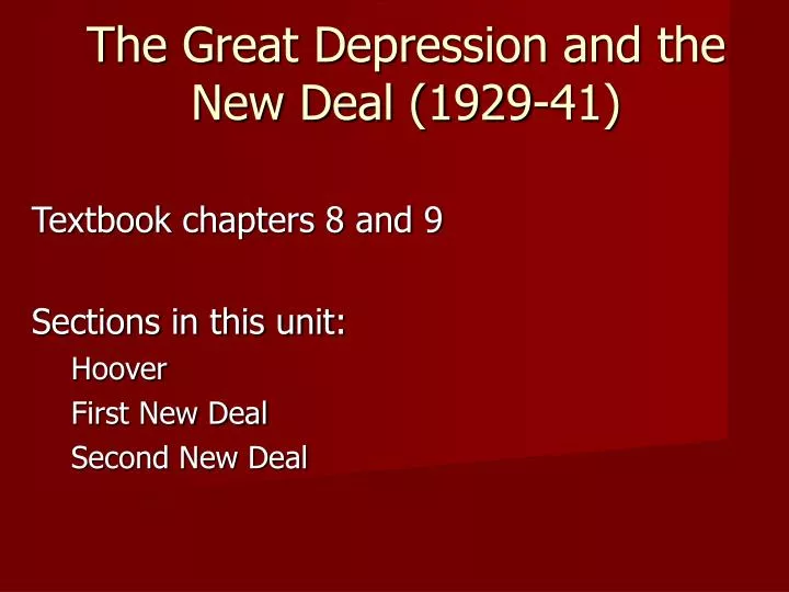 the great depression and the new deal 1929 41