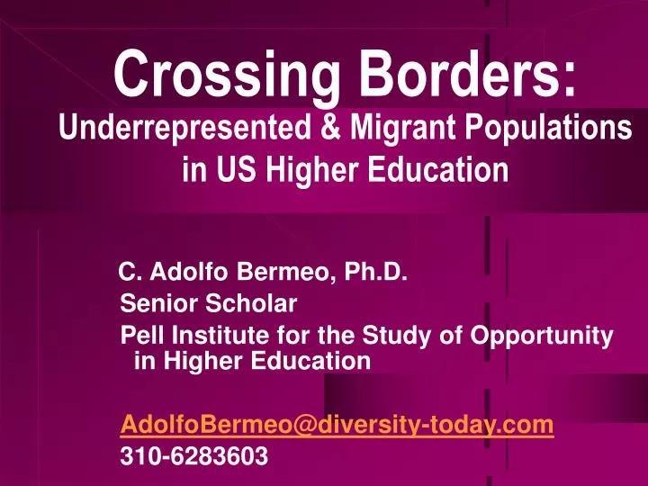 crossing borders underrepresented migrant populations in us higher education