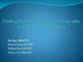 Finding Distance-Preserving Subgraphs in Large Road Networks