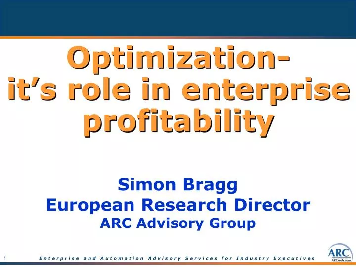 optimization it s role in enterprise profitability